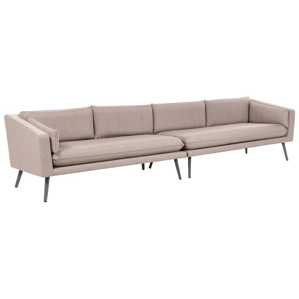 Divano modulare da esterno beige Poliestere Rivestito 4 Posti Divano da giardino Resistente all'acqua UV Design Moderno