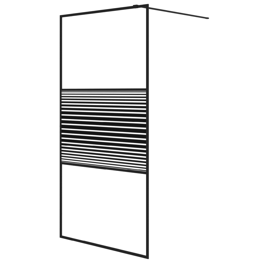 Parete Doccia Walk in Nero 100x195 cm Vetro Trasparente ESG cod mxl 42217