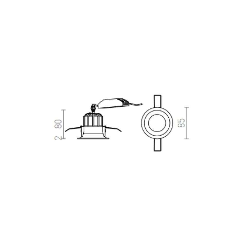Faretto SHARM BASE da incasso cromo 230V LED 10W 24° 3000K