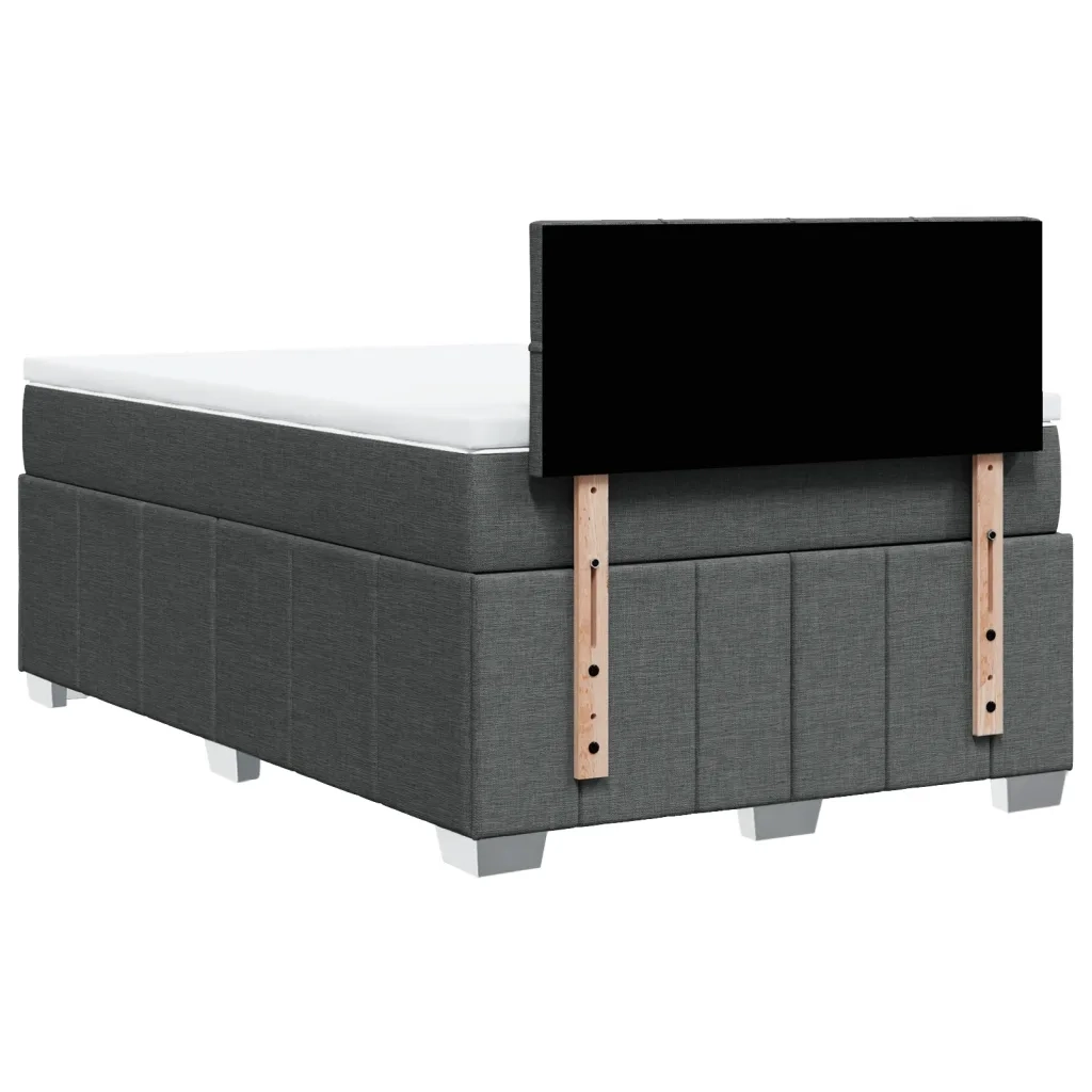 Giroletto a Molle con Materasso Grigio Scuro 120x190cm Tessuto