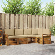 Set divano sezionale con cuscino 5 pcs Naturale e Beige 3374813
