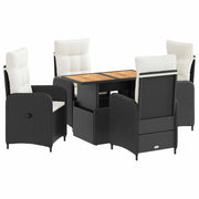 Set da pranzo per esterni con cuscino 5 pcs Nero e Bianco Crema 3422409