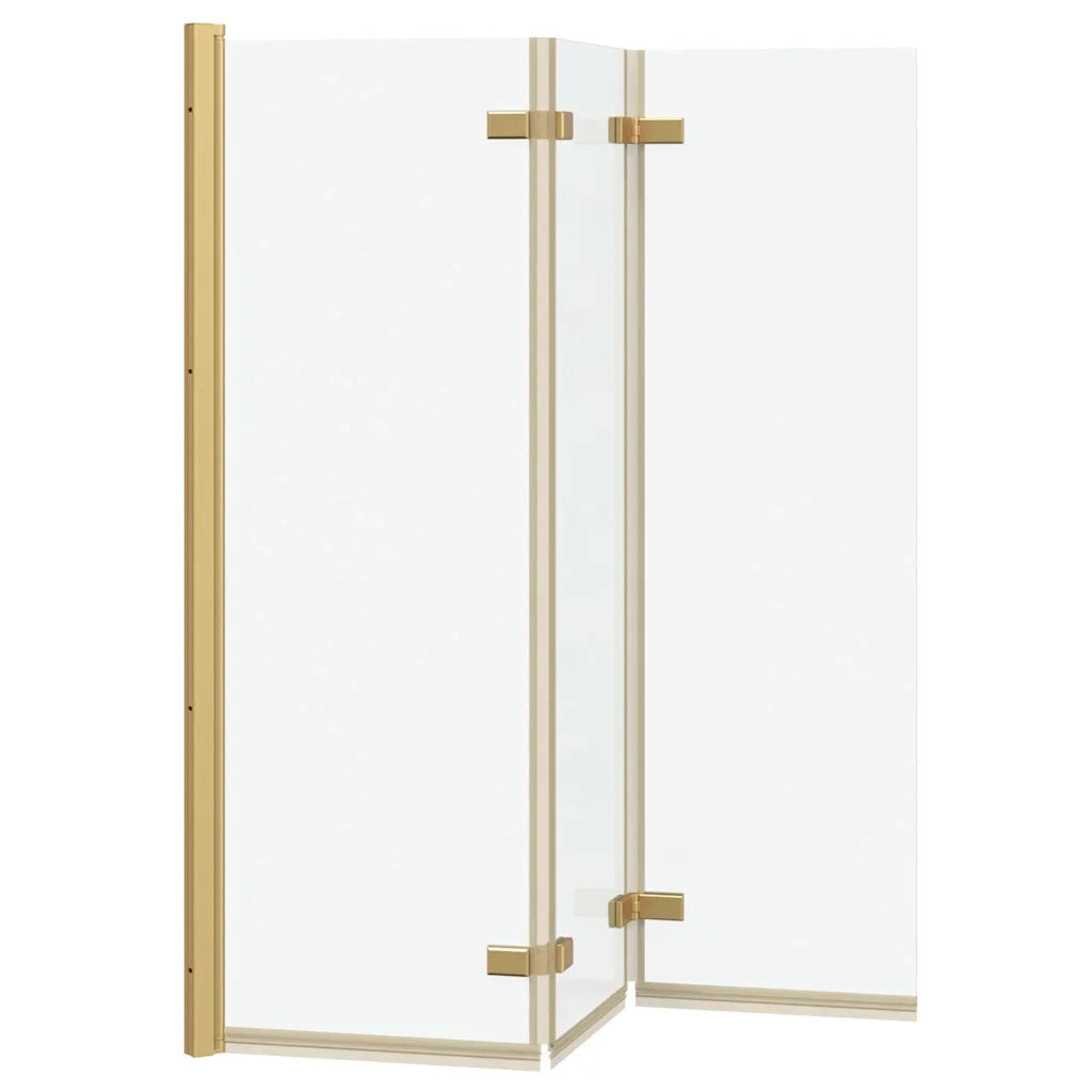 Involucro Doccia Oro 130 x 138 cm Vetro ESG e Alluminio