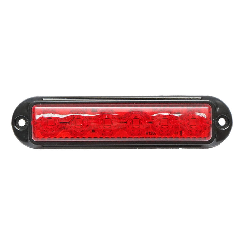 Lampada laterale  LED, rossa, 12V-24V, 155x37 mm, con rama nera, Breckner Germany