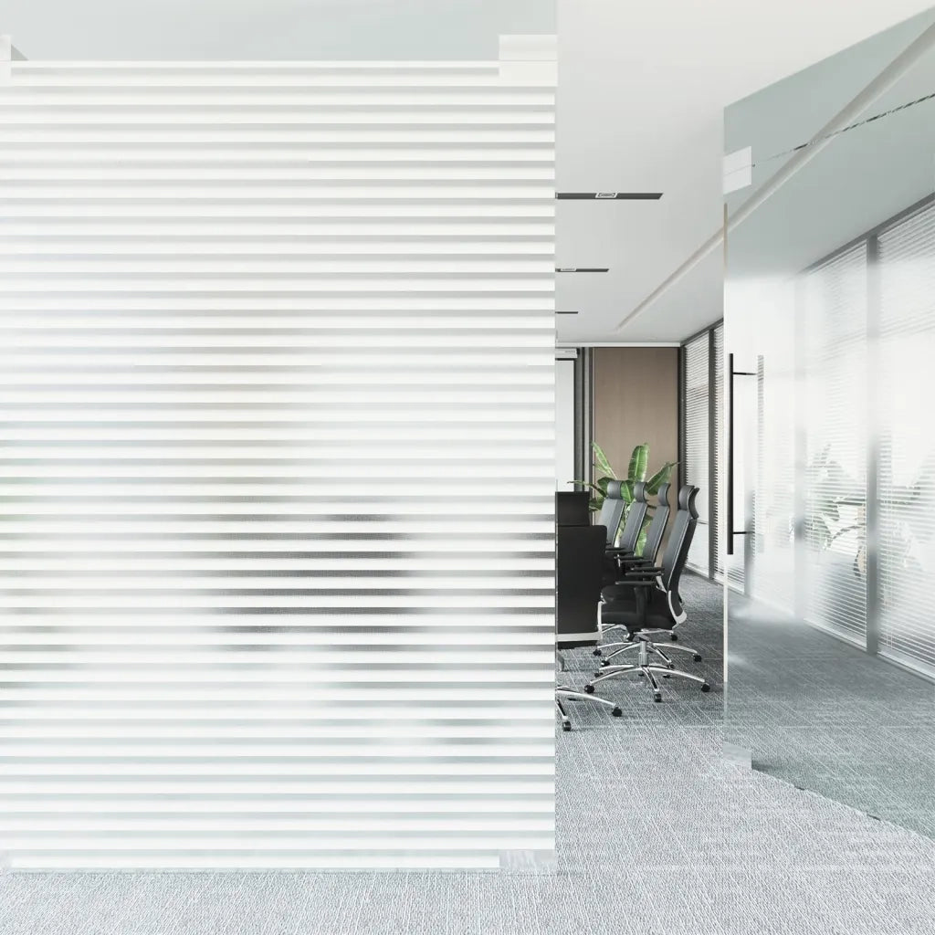 Pellicola per Finestra Smerigliata Motivo a Righe 90x500 cm PVC 155846
