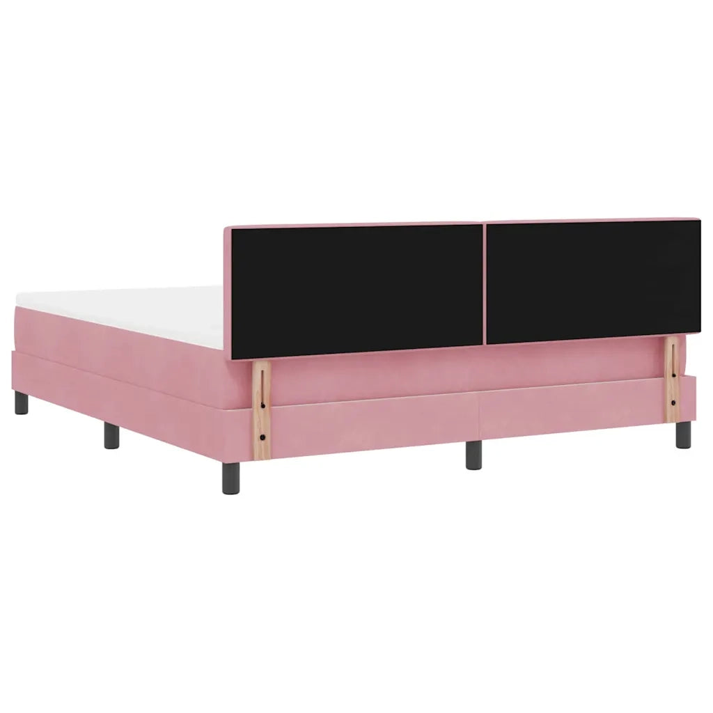 Letto a Sorgente LED con materasso Rosa 180 x 200 cm Velluto 3342739