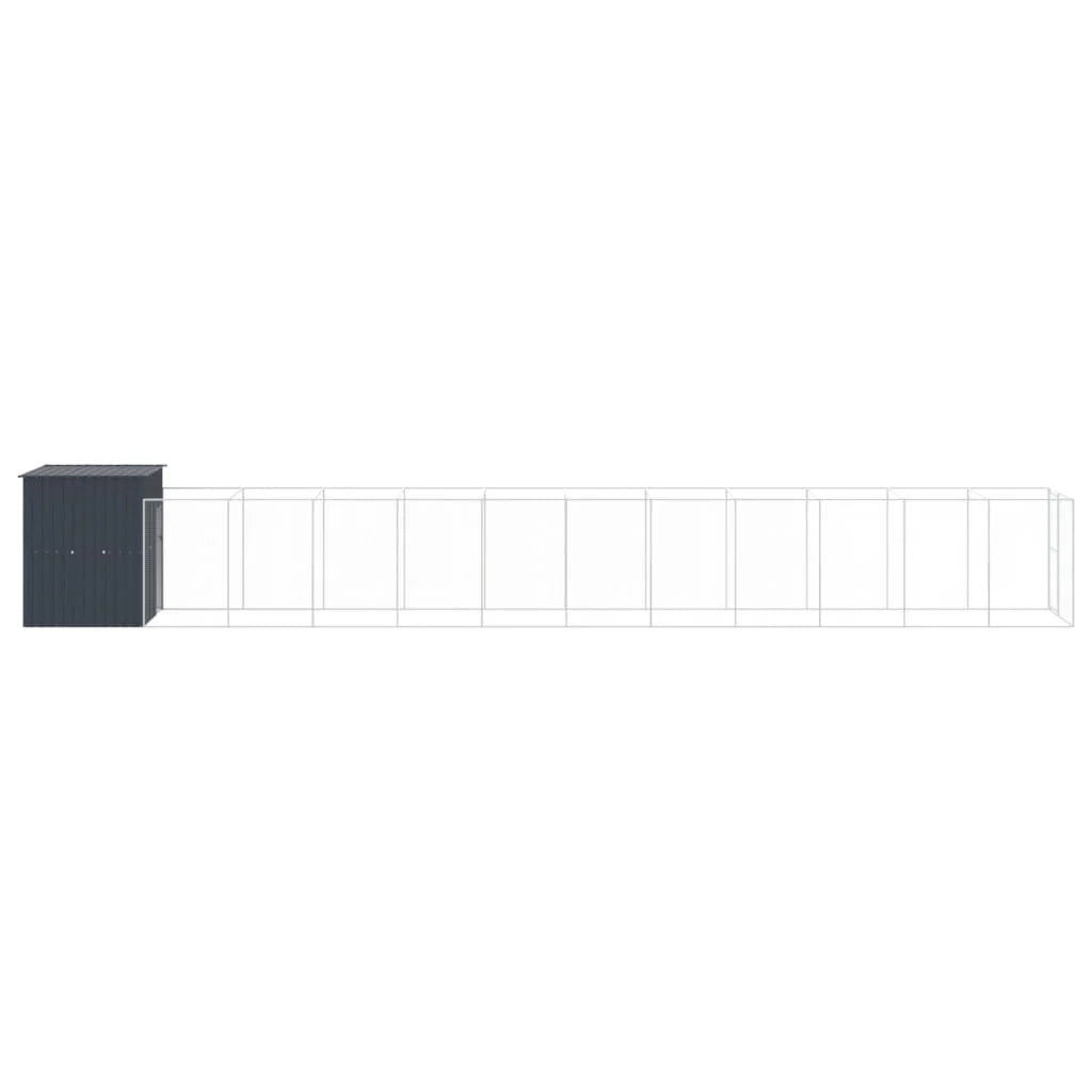 Cuccia per cani con recinto 165 x 1271 x 181 cm antracite 02_0043471