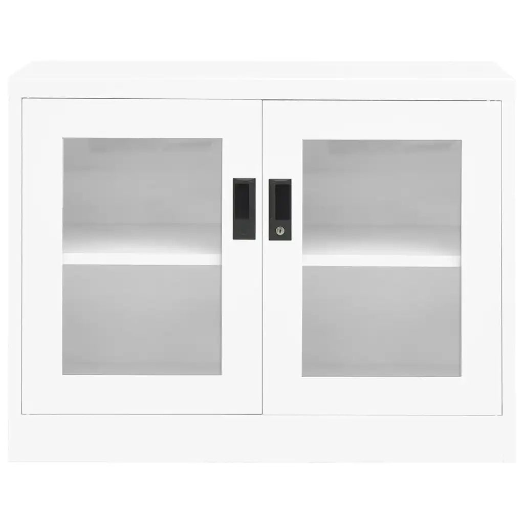 Armadio per Ufficio Bianco 90x40x70 cm in Acciaio