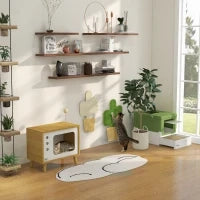 Lettiera per Gatti Chiusa con Paletta, Vassoio Estraibile e 2 Porte, 47.5x35.5x36.7cm, Verde Chiaro