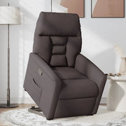 Poltrona Alzapersona Reclinabile Marrone Scuro in Tessuto 3303037
