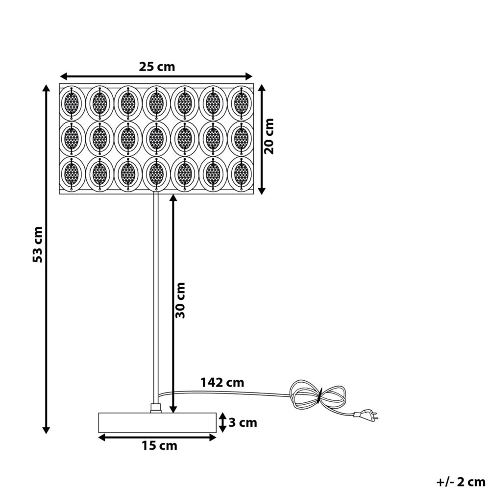 Lampada da tavolo traforata metallo color argento e cristallo 53 cm