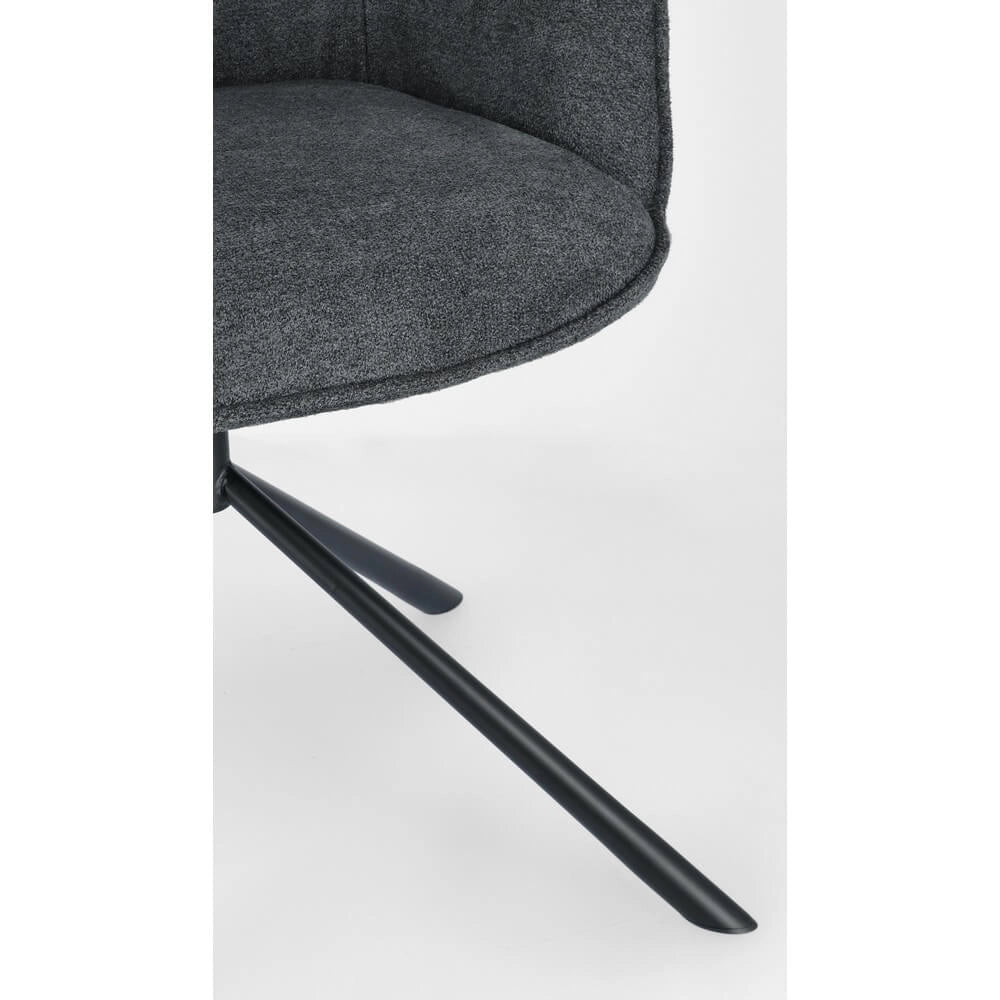 Set di 2 Poltrone Imbottite in Tessuto con Braccioli e Gambe in Acciaio - EFFORTLESS