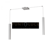 SQUARE TUBE SOSPENSIONE 2 LUCI GRIGIO CAVO CM.250 CON BASE 1173-S2-GR