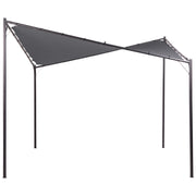 Gazebo da giardino con struttura in metallo e tessuto grigio scuro 300 x 300 cm pergola esterno terrazzo