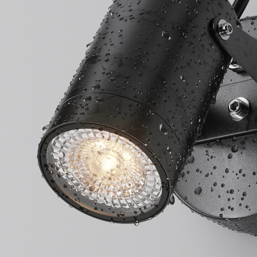Lampada Da Parete Moderna Da Esterno Alluminio Nero 1 Luce Gu10 50W Ip65