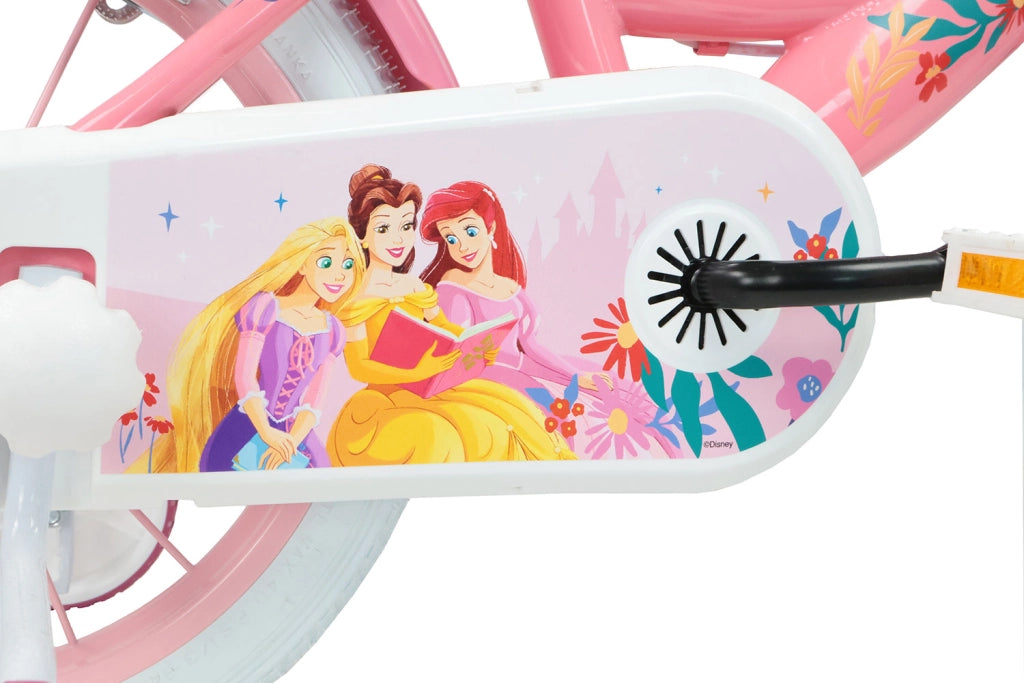 Bicicletta per Bambine 12" Disney Princess Freno Caliper e Stabilizzatori in Acciaio Hi-Ten Rosa
