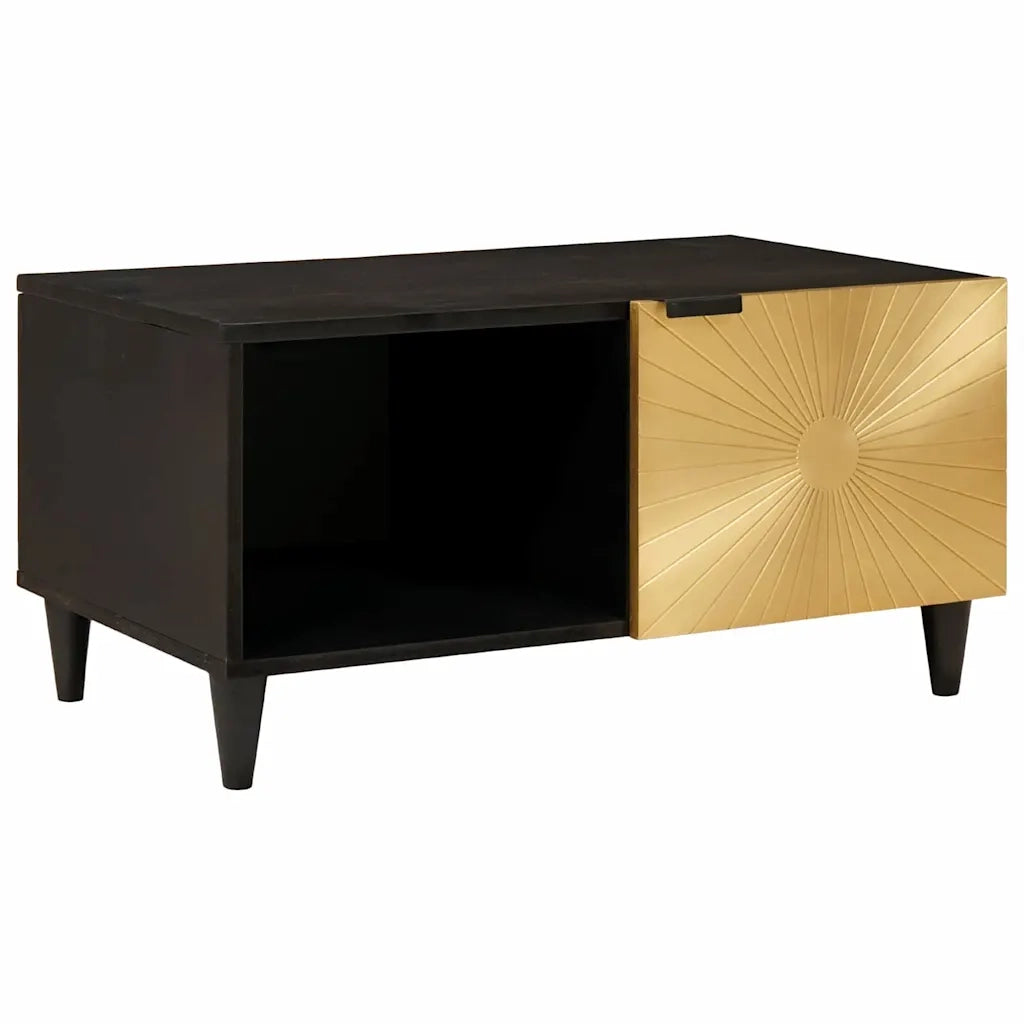 vidaXL Tavolino da salotto Nero e Oro 80 x 50 x 40 cm