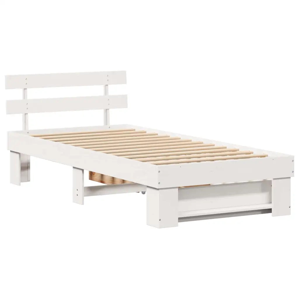 Struttura del letto Bianco 90 x 190 cm Pino massello
