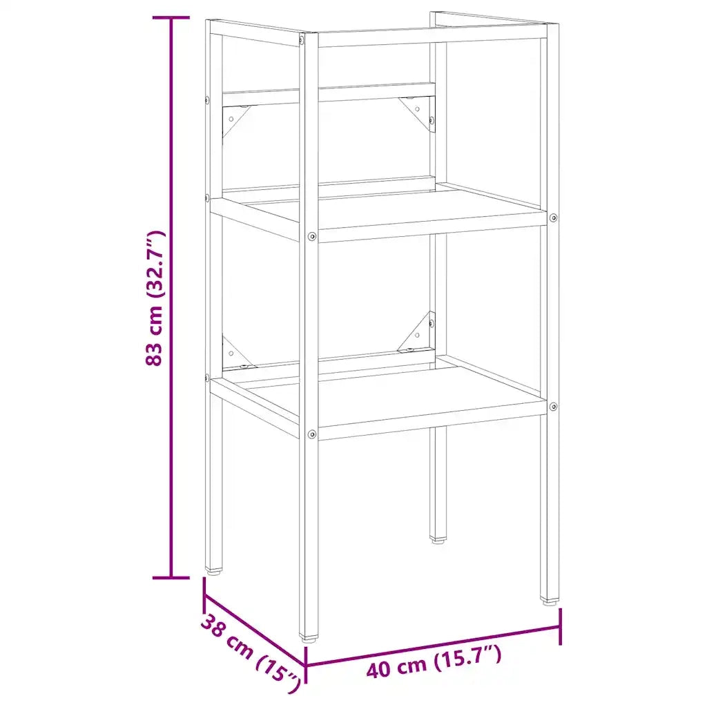 Struttura per Lavabo da Bagno-Mobile per bagno Nera 40x38x83 cm in Ferro