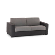 Divano Letto Alcatraz, Divano a 2 posti, Made in Italy, SofÒ  Soggiorno con apertura girevole, in tessuto imbottito, con Braccioli slim, cm 160x95h90, Grigio e Antracite