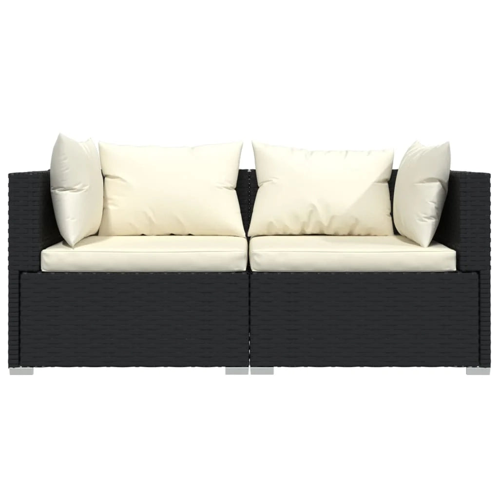 Set di mobili da giardino mobili da esterno set da 3 pezzi con cuscini resina intrecciata nera 02_0015984