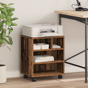 Stand per stampante  con ruote in legno vecchio 41x32x48 cm