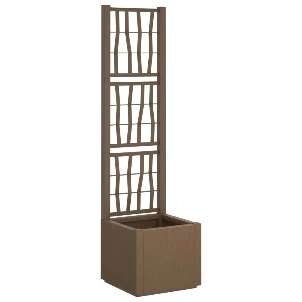 Vaso da Giardino con Trellis Marrone 36 x 36 x 140 cm PP 42036842