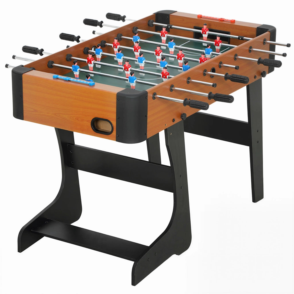 Tavolo da calcio balilla pieghevole in legno ¨C zephmum ¨C 118x107.5x78 cm, marrone