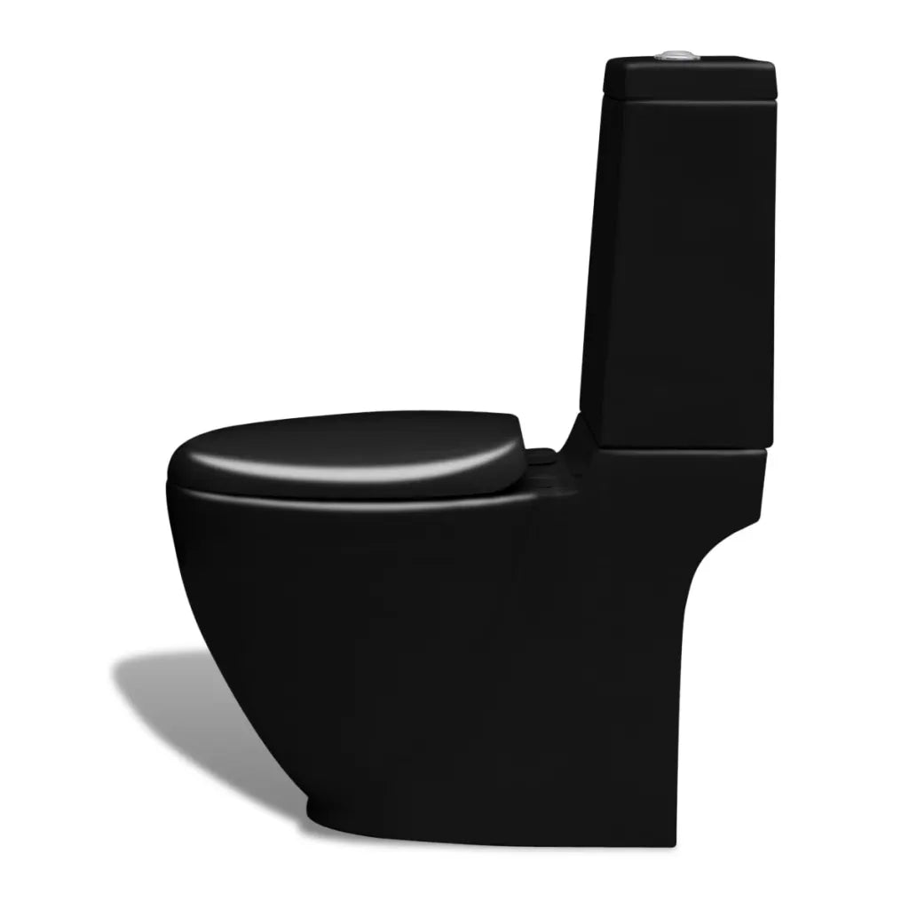 Set di Bidet e Toilette da Pavimento in Ceramica Nera 270060