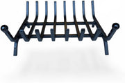 Brucialegna per Camino in Ferro, Porta legna Nero, Struttura 40x35x16 cm, Sezione 12 mm, con Sfere Verniciate, Made in Italy