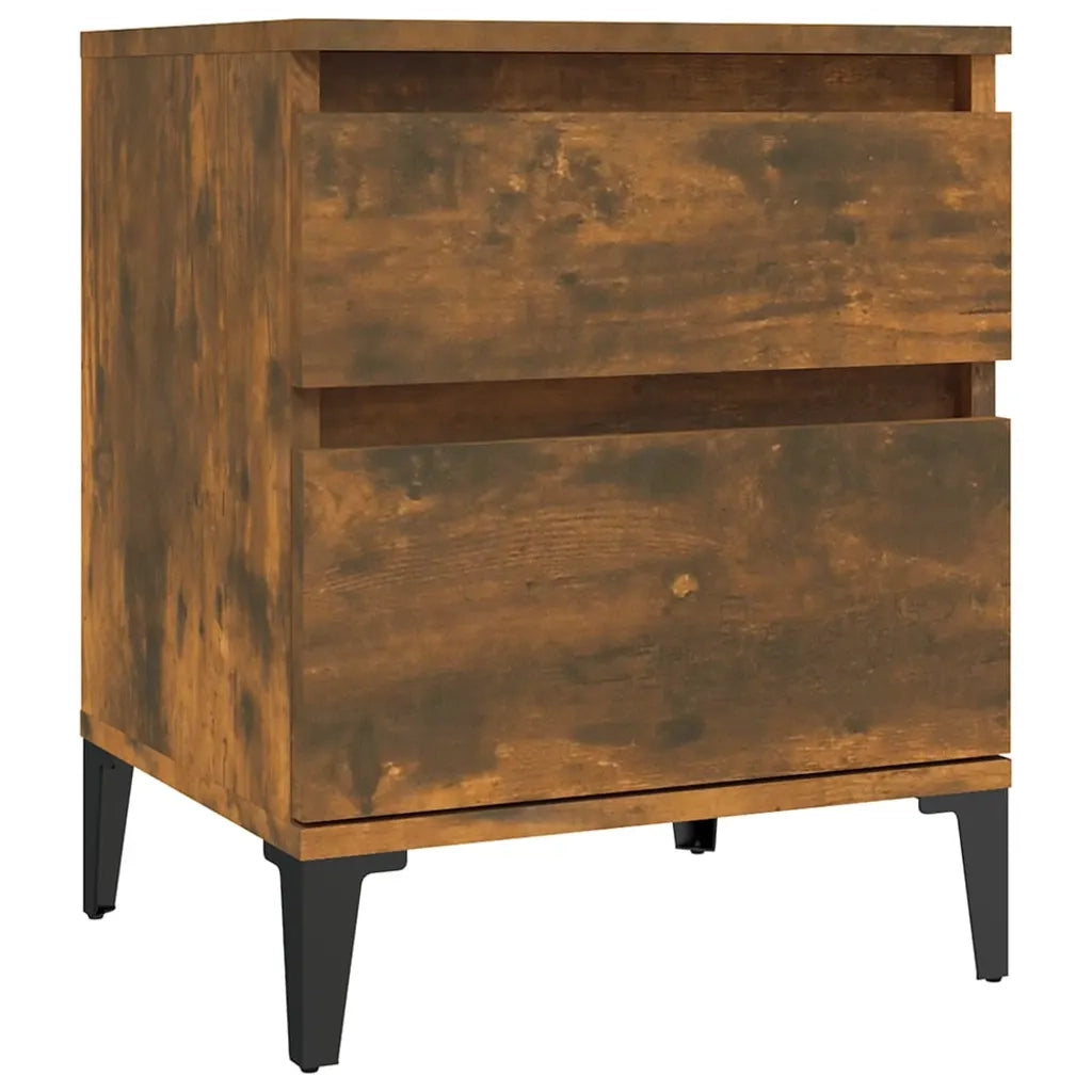 Comodini 2pz Rovere Fumo 40x35x50 cm 821853