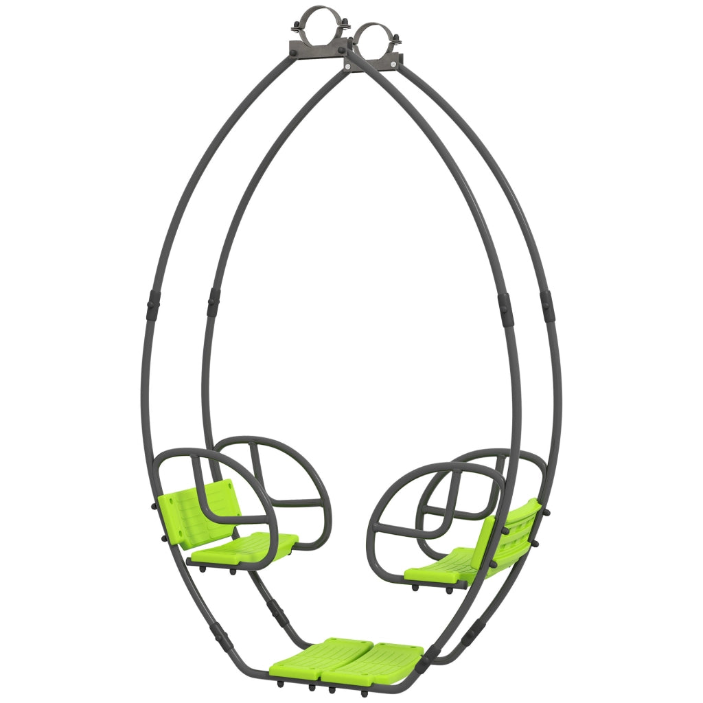 Altalena per Bambini ¨C Zephmum ¨C Struttura in Metallo Verde 110.5x40.5x180 cm