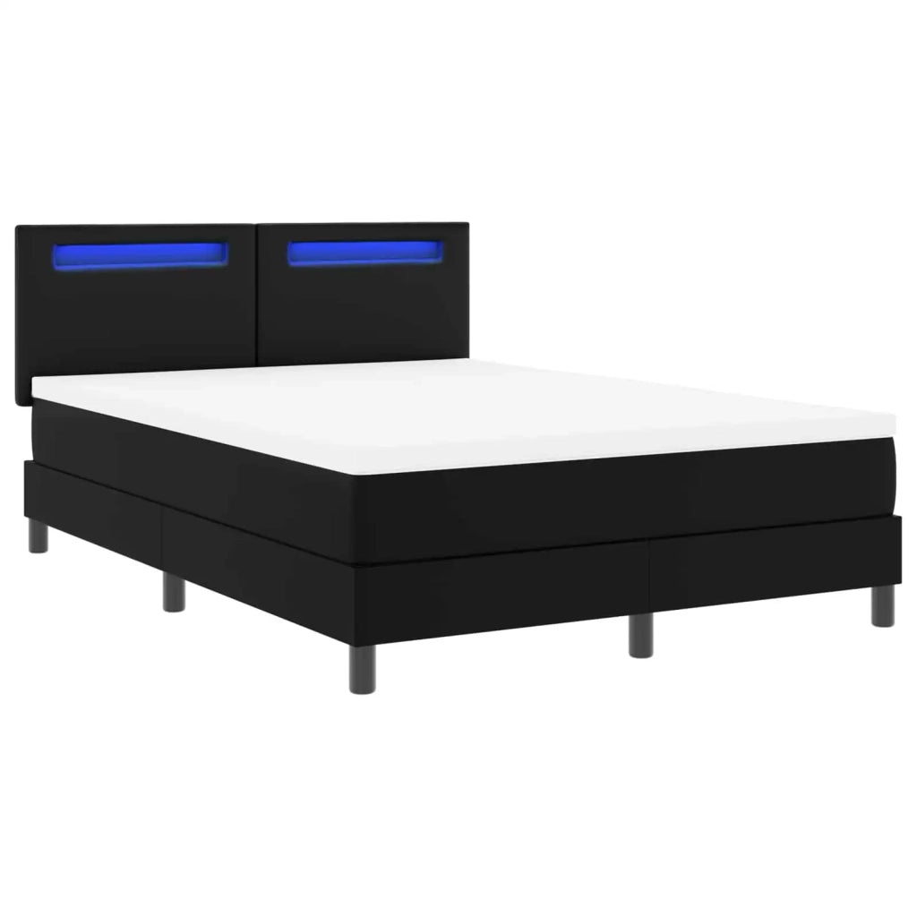 Letto a molle con materasso Nero 160 x 200 cm Pelle sintetica 3339056