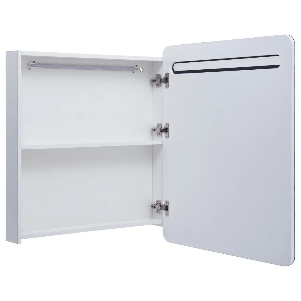 Armadietto Bagno | Armadio da bagno con Specchio e LED 68x9x80 cm