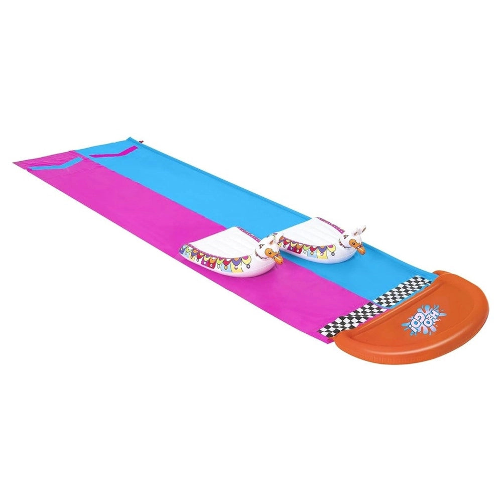 Trade Shop - Scivolo Acquatico Per 2 Persone Con Tavole Surf Lama Gonfiabili 488cm Bambini Giardino 52320 -