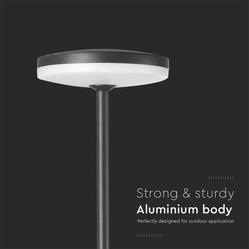 Lampada LED da Giardino 12W con Picchetto a Doppio Fissaggio a Terra Colore Antracite, diametro 15 cm, altezza 80 cm, 4000K, IP65 - sku 10426