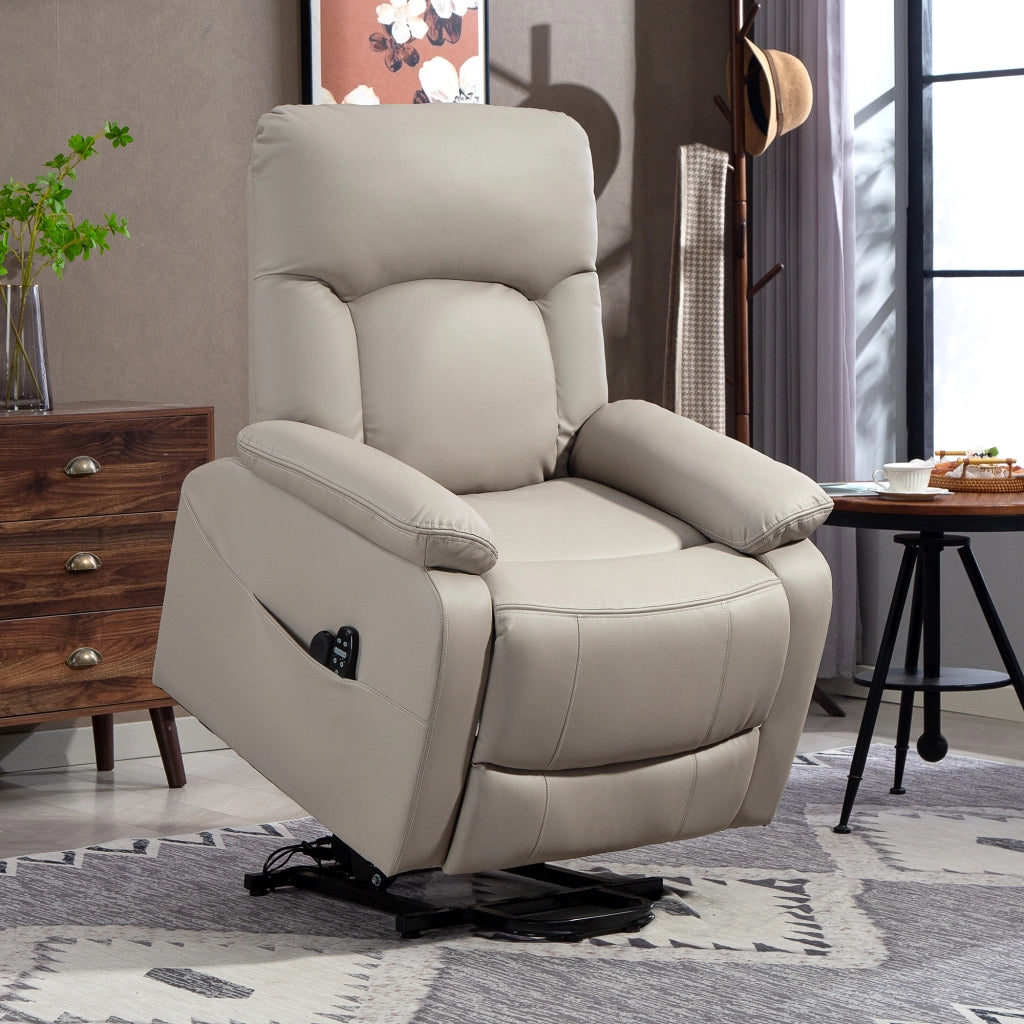 Poltrona Elettrica Reclinabile Massaggiante con Riscaldamento ¨C Zephmum ¨C Grigio 89x94.5x103 cm