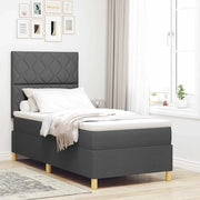 Letto a Sorgente LED Grigio scuro 90 x 190 cm Tessuto 3343139