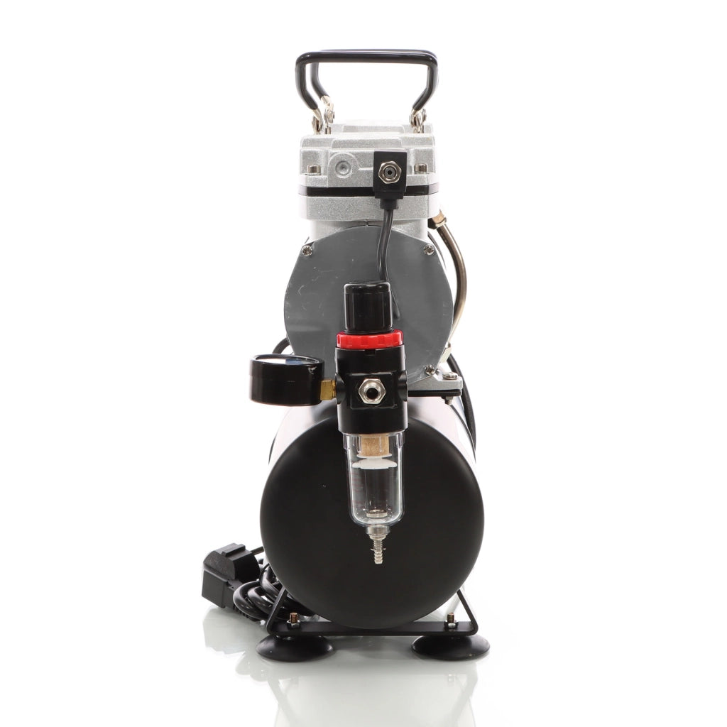 Compressore per aerografo AS196 con serbatoio aria 2 cilindri 6 bar Spegnimento automatico