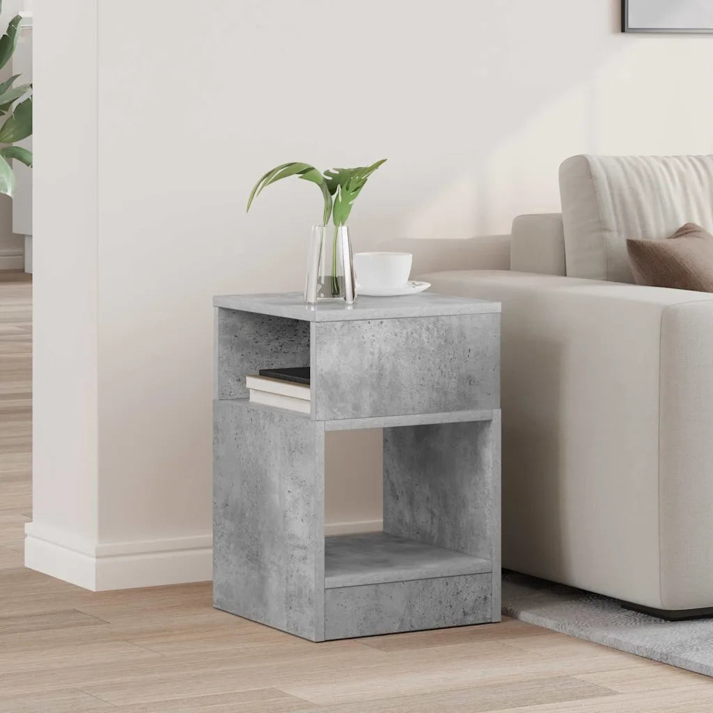 Tavolino Grigio cemento 30,5 x 30 x 45 cm Legno multistrato 890902