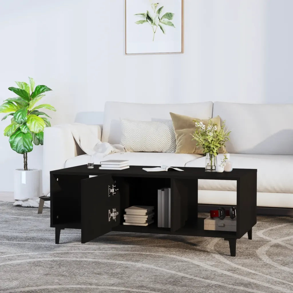 Tavolino da Salotto Nero 102x50x40 cm in Legno Multistrato 812700