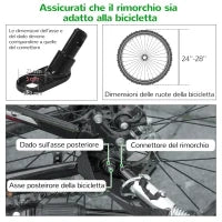 Rimorchio Bici e Passeggino per Cani 2 in 1 in Acciaio e Tessuto Oxford con Catarifrangenti, Verde