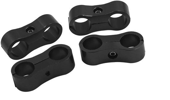 Fermo Slang 4 pezzi - Lega di alluminio - Per AN10 Slang - Per condotti di carburante/idrocarburi/fermatura - Diametro interno 13 mm - Attacco preciso - Supporto Slang