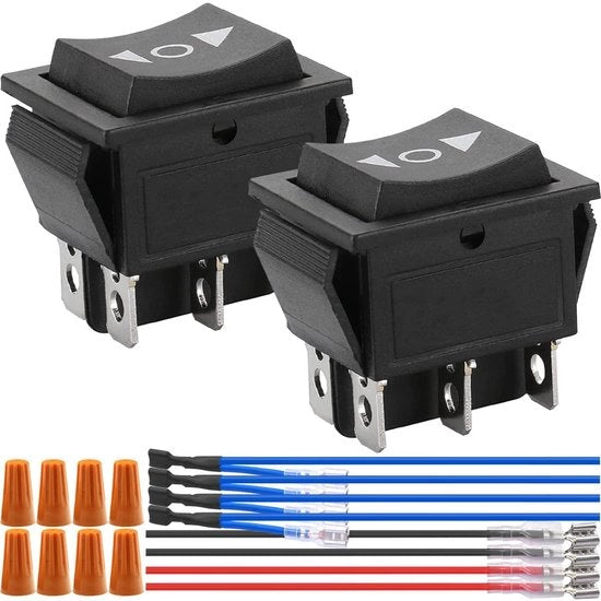 Schaltabattia 6 Pin 3 Posizione ACCENDI/SPENTA/ACCENDI Momentanea Polarità Inversa Schaltabattia DC 12V 10A Regolazione Motore AC 110V-220V DPDT Auto Avviamento 2 PEZI