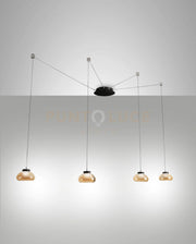 ARABELLA SOSPENSIONE AMBRA 4 LUCI SPOSTABILE A LED 3000K - 32W - 3020 lm DIMMERABILE SMART C/ACC.
