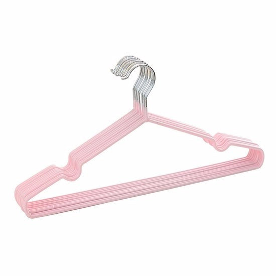 Hangers per abbigliamento in metallo per adulti, stoffe antiscivolo, confezione da 20 pezzi (rosa chiaro)