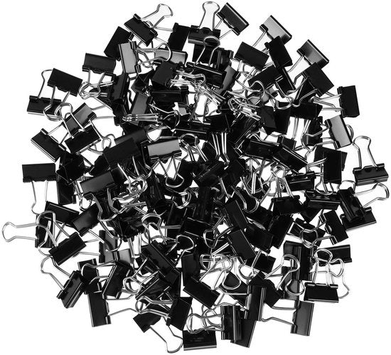 150 Pezzi di Clip per Piega 15mm - Clip per Carta in Metallo per Ufficio