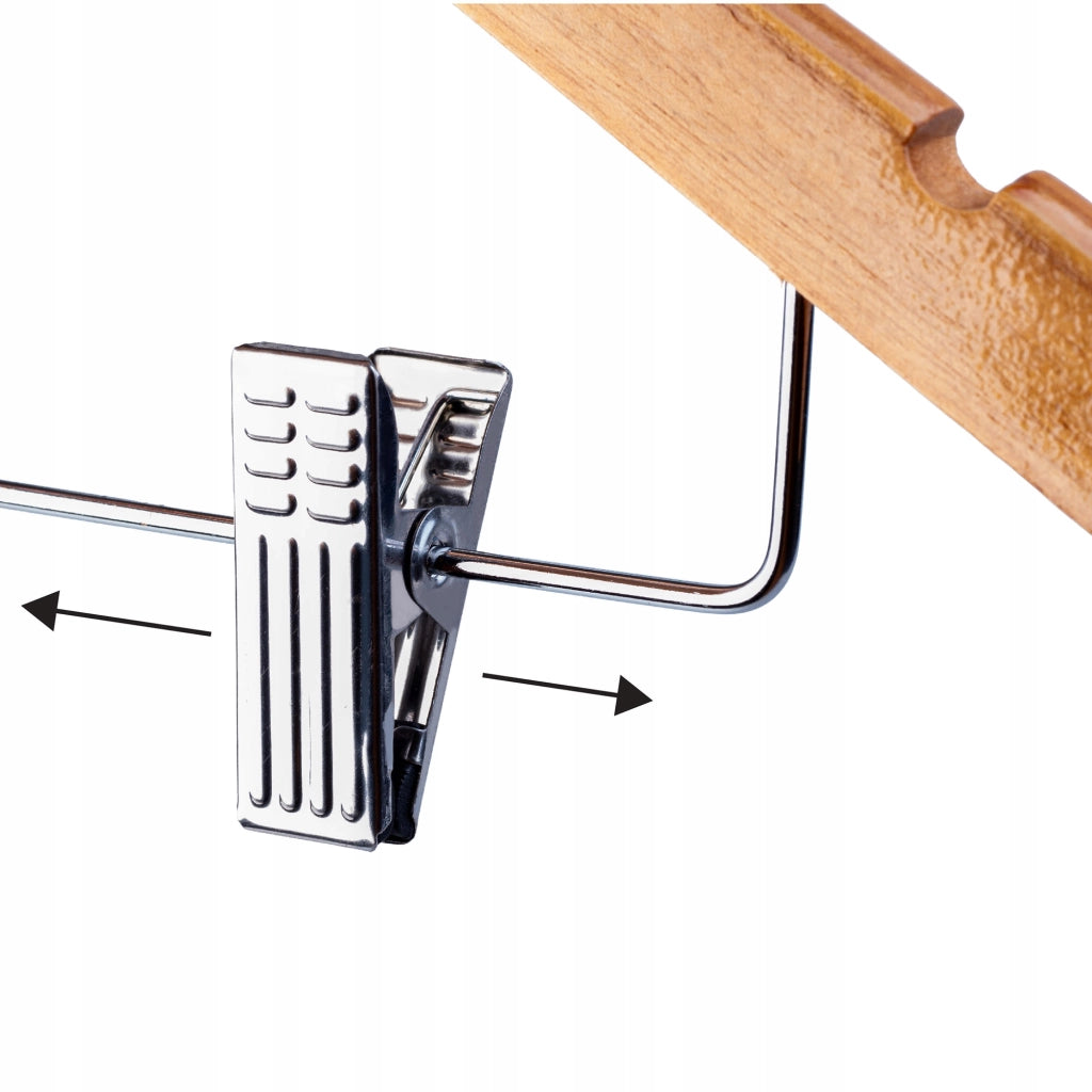 Appendiabiti in legno KADAX con clip per armadi a soppalco, robusto.