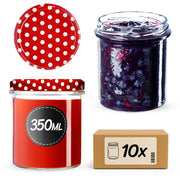 KADAX 10x Barattolo 350 ml Per Marmellata Miele Carne Tappi Fi82