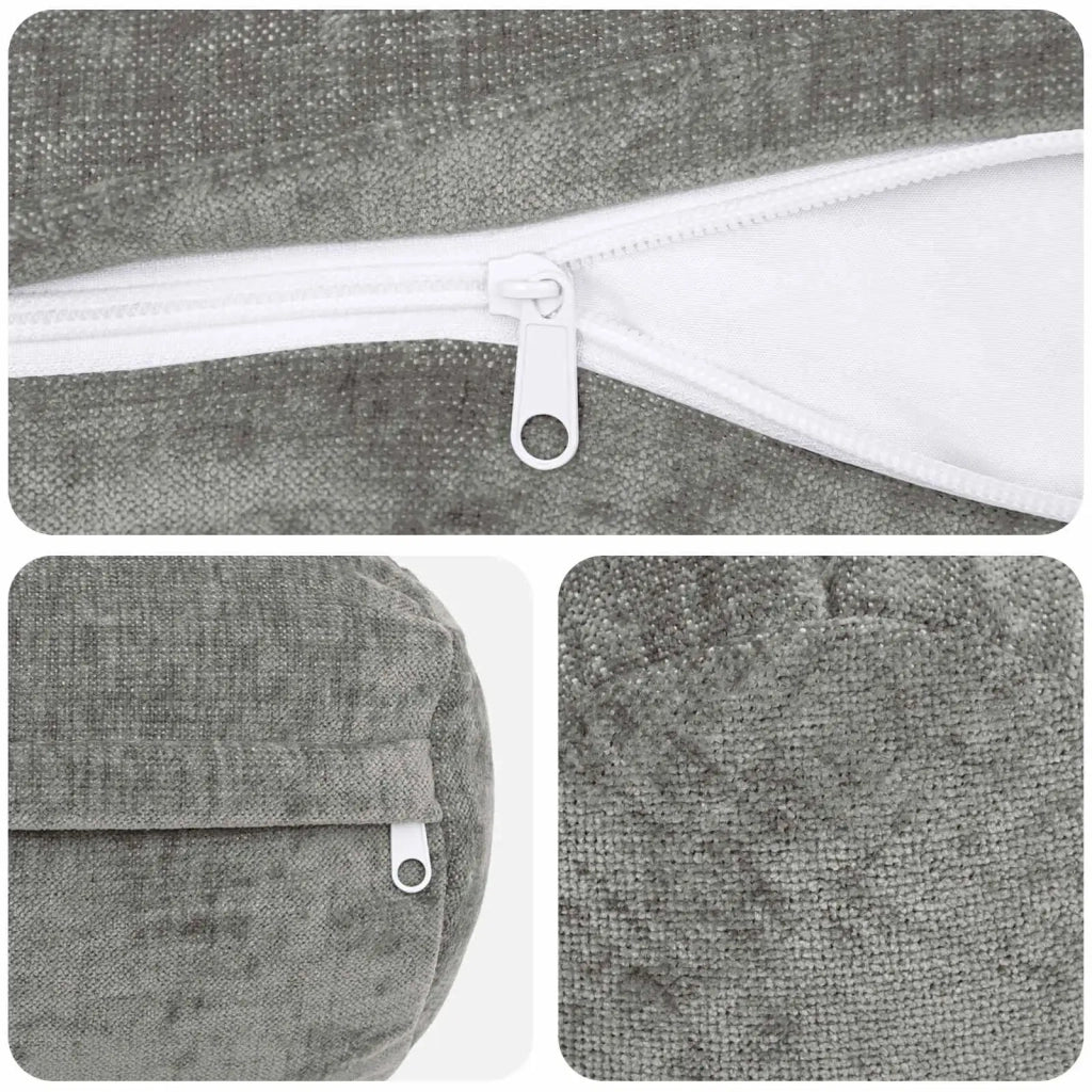 Federa 6 pz HEERLEN Grigio Scuro Ø 15 x 40 cm Tessuto Chenille 923280